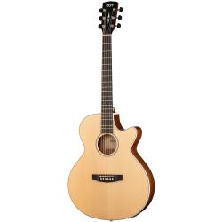 SFX Series Электро-акустическая гитара, с вырезом, цвет натуральный, чехол CORT SFX1F-NS-WBAG