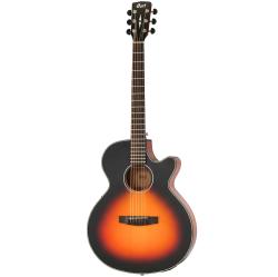 SFX Series Электро-акустическая гитара, с вырезом, санберст, чехол CORT SFX-E-3TSS-WBAG