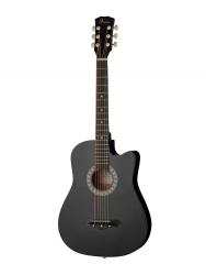 Акустическая гитара из пластика, с вырезом, черная FOIX FFG-3860C-BK