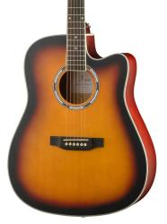 Акустическая гитара, с вырезом, санберст FOIX FFG-3860C-SB