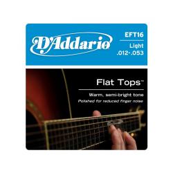 Струны для акустической гитары фосфор-бронза, полир, Light 12-53 D'ADDARIO EFT-16