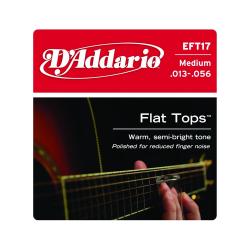Струны для акустической гитары фосфор-бронза, полир, Medium 13-56 D'ADDARIO EFT-17 