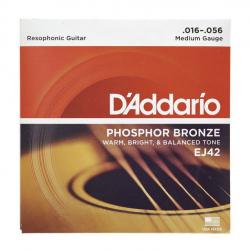 Струны для акустической резонаторной гитары Phosphor Bronze, 12-56 D'ADDARIO EJ-42