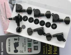 Колки Small Button, замковые с регулировкой высоты, черное покрытие, 6 в линию GOTOH SG381-07-HAPM-Black L6