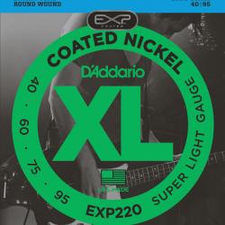 Струны для бас-гитары с полимерным покрытием Super Soft 40-95 D'ADDARIO EXP-220