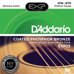 Струны для акустической гитары, 16-70, обмотка - фосфорная бронза с защитным покрытием D'ADDARIO EXP-23