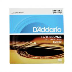 Струны для акустической гитары, бронза 85/15, Light 11-50 D'ADDARIO EZ-910