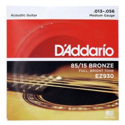Струны для акустической гитары гитары, бронза 85/15, Medium D'ADDARIO EZ-930