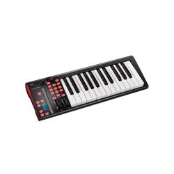 USB MIDI клавиатура, 25 клавиш фортепианного типа чувствительных к скорости нажатия, сенсорный фейдер, 3-х сегментный дисплей, колеса высоты тона и модуляции, двухфункциональный энкодер, разъемы 2х1/4