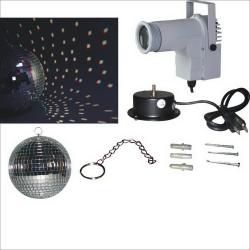 Комплект зеркальный шар 30см, мотор и LED-прожектор 10Вт RGBW ASTRALIGHT ADS001