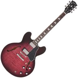 Гитара полуакустическая, цвет санберст в комплекте кейс GIBSON 2019 ES-335 Figured, Purple Burst