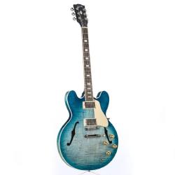 Гитара полуакустическая, цвет синий в комплекте кейс GIBSON 2019 ES-335 Figured, Glacier Blue