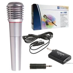 Радиомикрофон до 15 м, кабель 3 м, штекер 6,3 мм, переходник 3,5 мм DEFENDER MIC-140