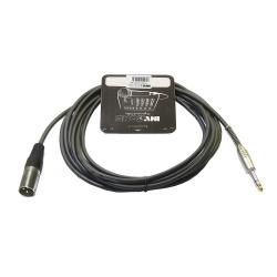 Микpoфонный кабель, 6,3 джек стерео  XLR3M (папа), длина 10 м (черный) INVOTONE ACM1010S/BK